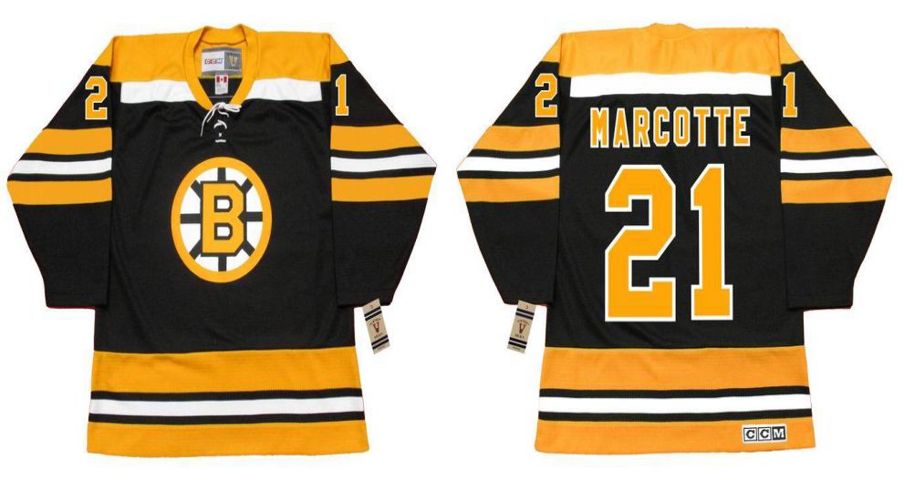 2019 Men Boston Bruins 21 Marcotte Black CCM NHL jerseys